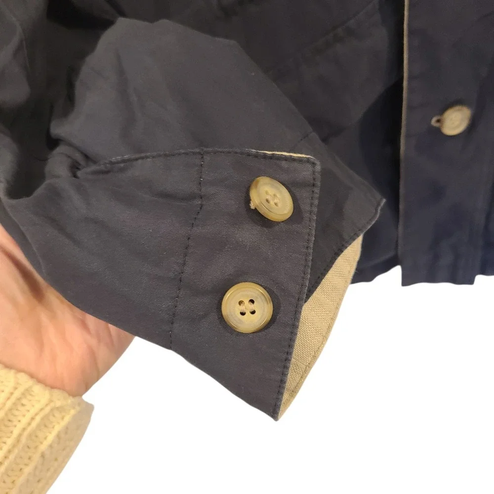 Brooks Brothers Reversible Blue Tan Field Utility Jacket Men's Small Linen - Picture 5 of 10